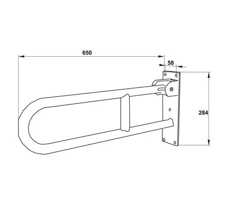 Tay vịn xếp được 650 mm Hafele 983.56.002